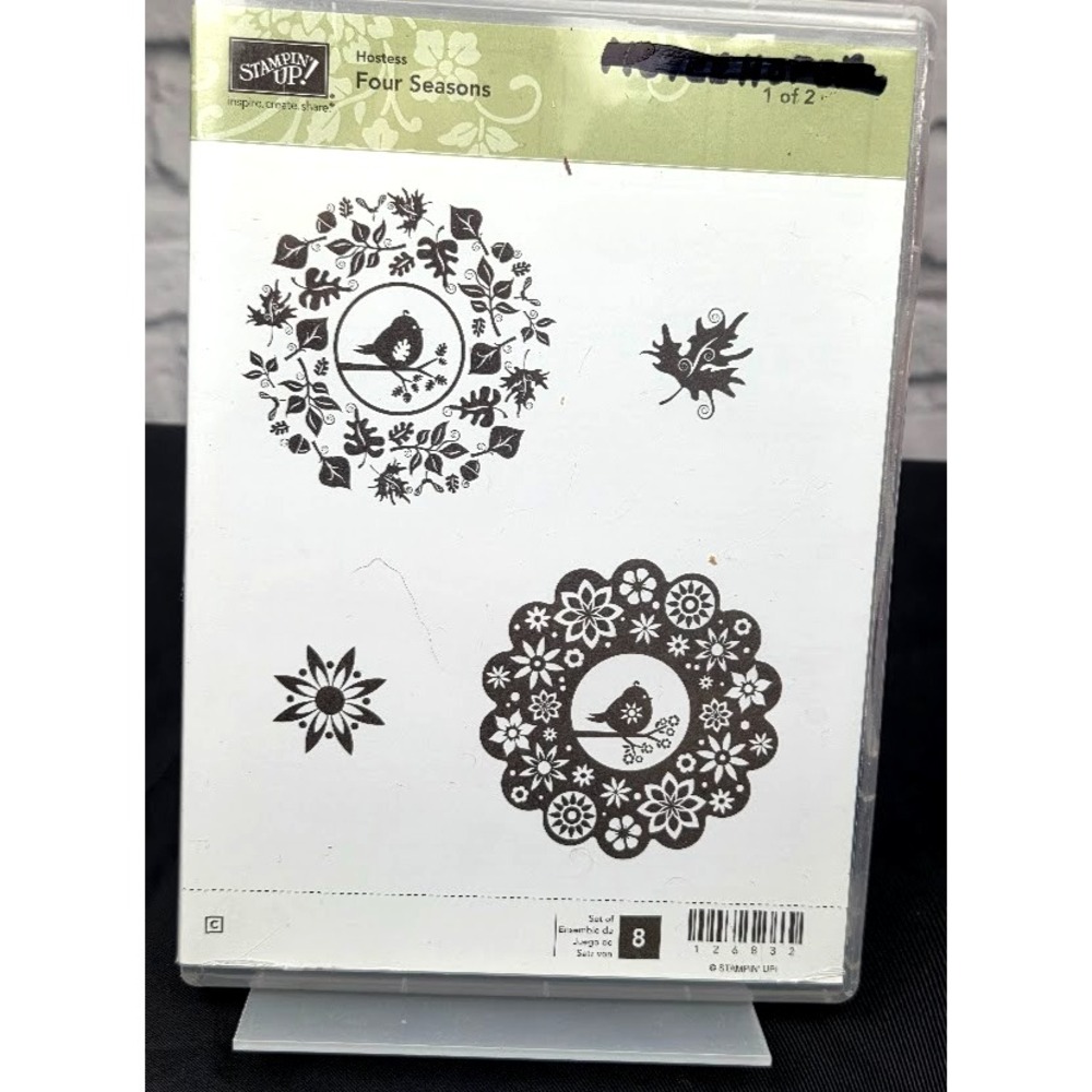 Stampin' Up! Four Seasons 8 Piece Set 126832 Cling Stamps Rubber
